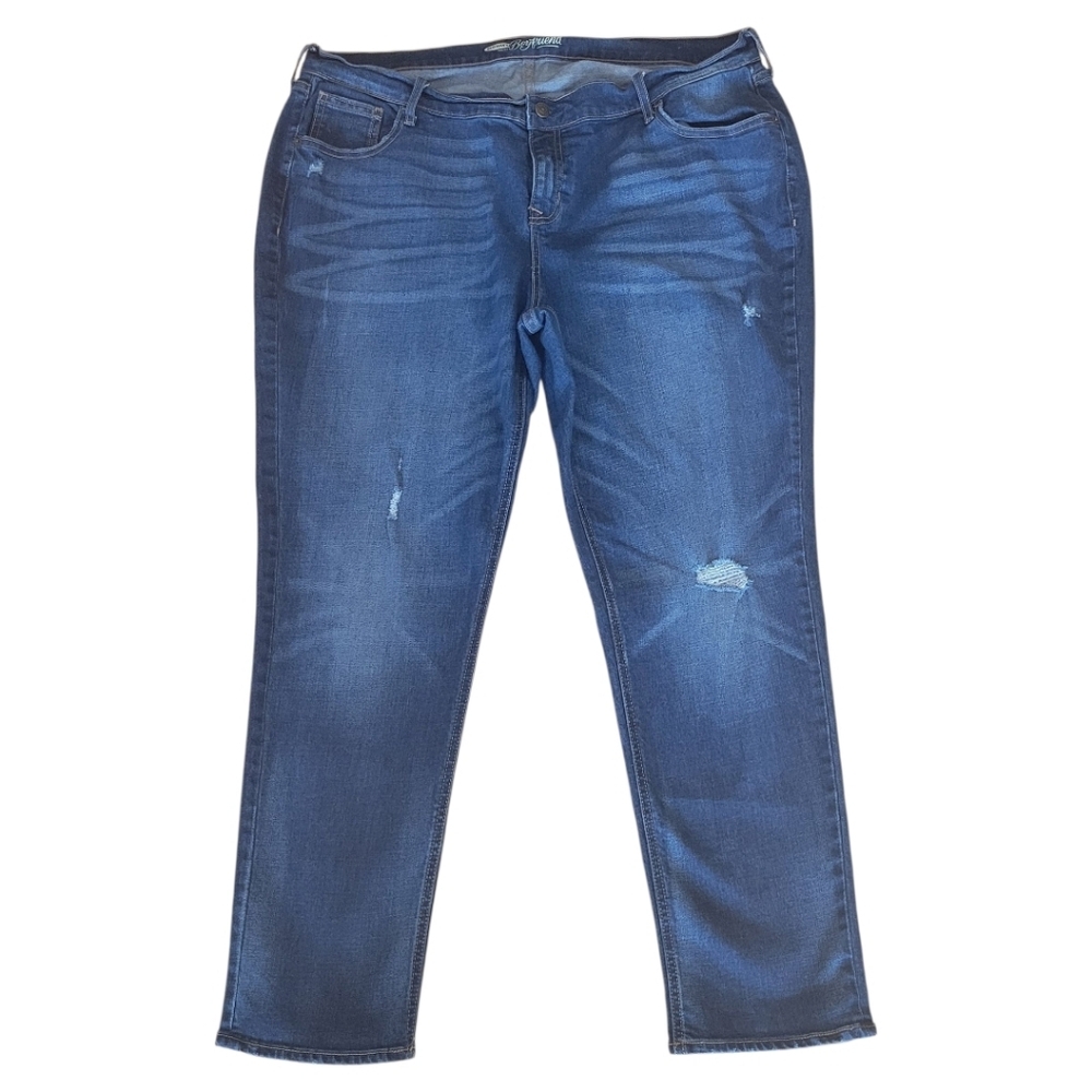 Old Navy Blue The Boyfriend‎ Distressed Denim Jeans Size 18
